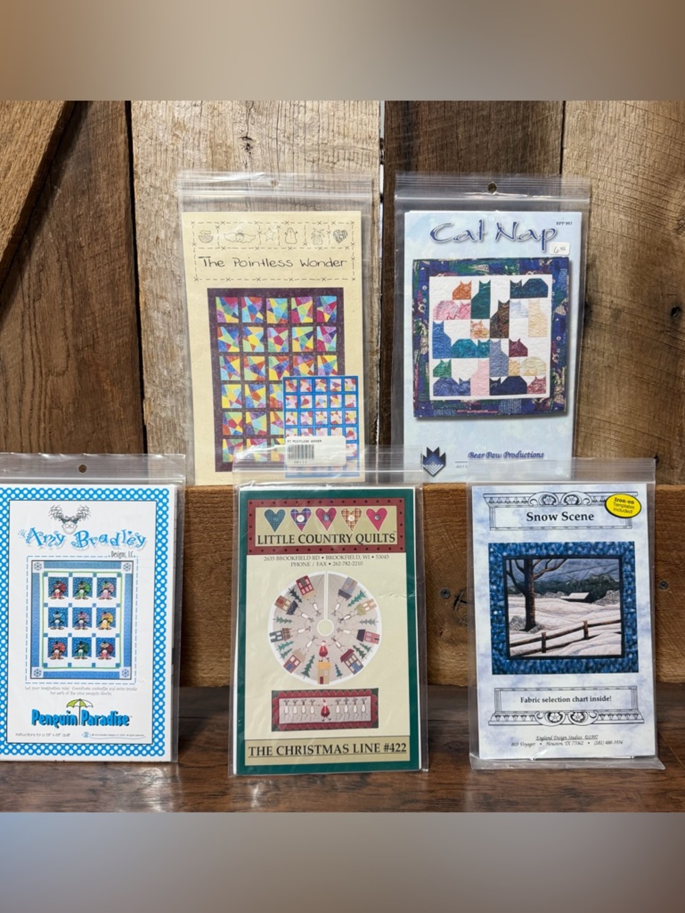 Lot of 5 Quilt Patterns, Various Types